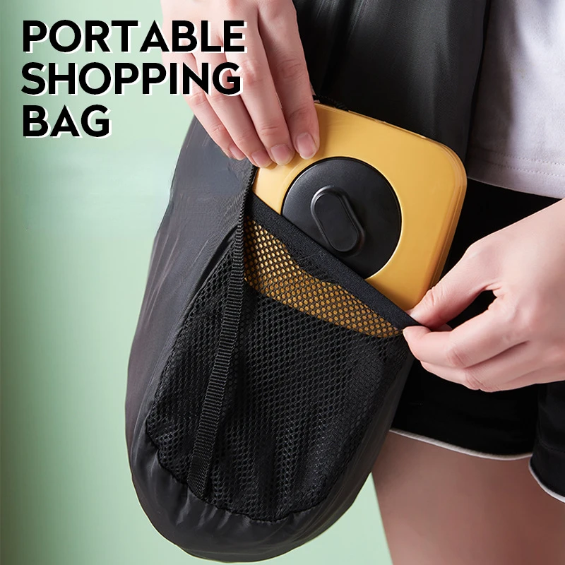 Xiaomi Folding Storage Shopping Bag Fashion Nylon Shopping Bag Square Portable Storage Box Supermarket Environmental Protection