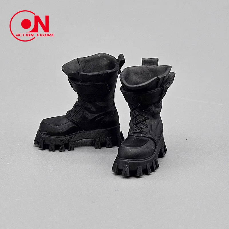 Bottes de Combat noires classiques, échelle 1/12, modèle adapté aux poupées corporelles de soldat féminin de 6 pouces