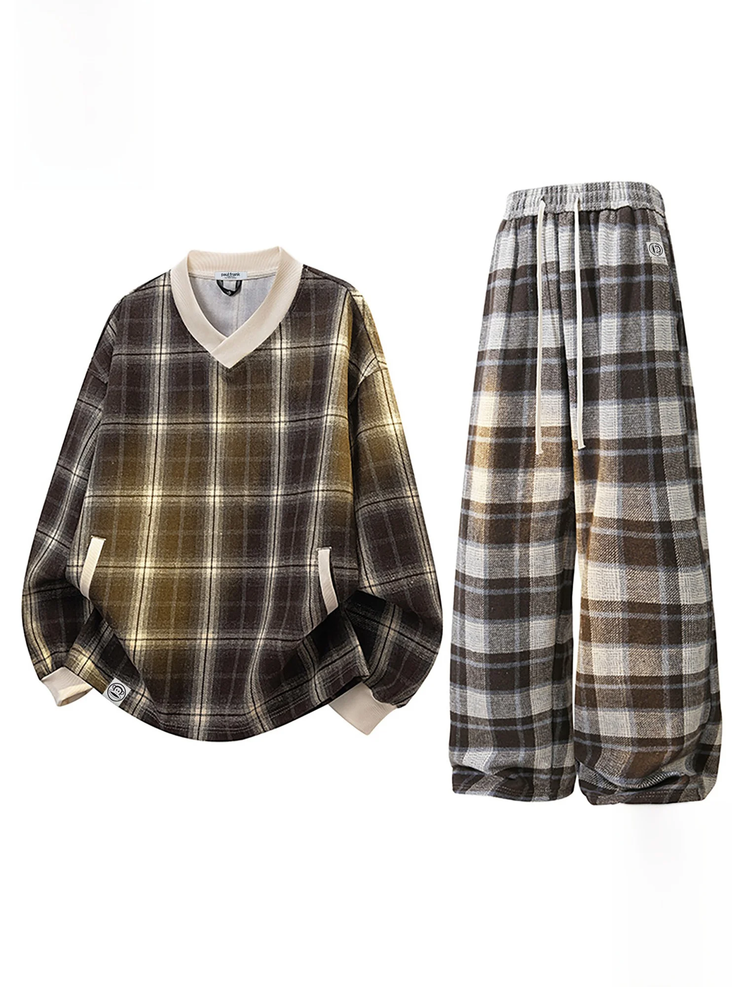 

Комплект спортивной одежды Paul Frank M Winter Leisure: удобные свободные брюки с широкими штанинами, худи с цветными вставками, длинный рукав, смесь полиэстера