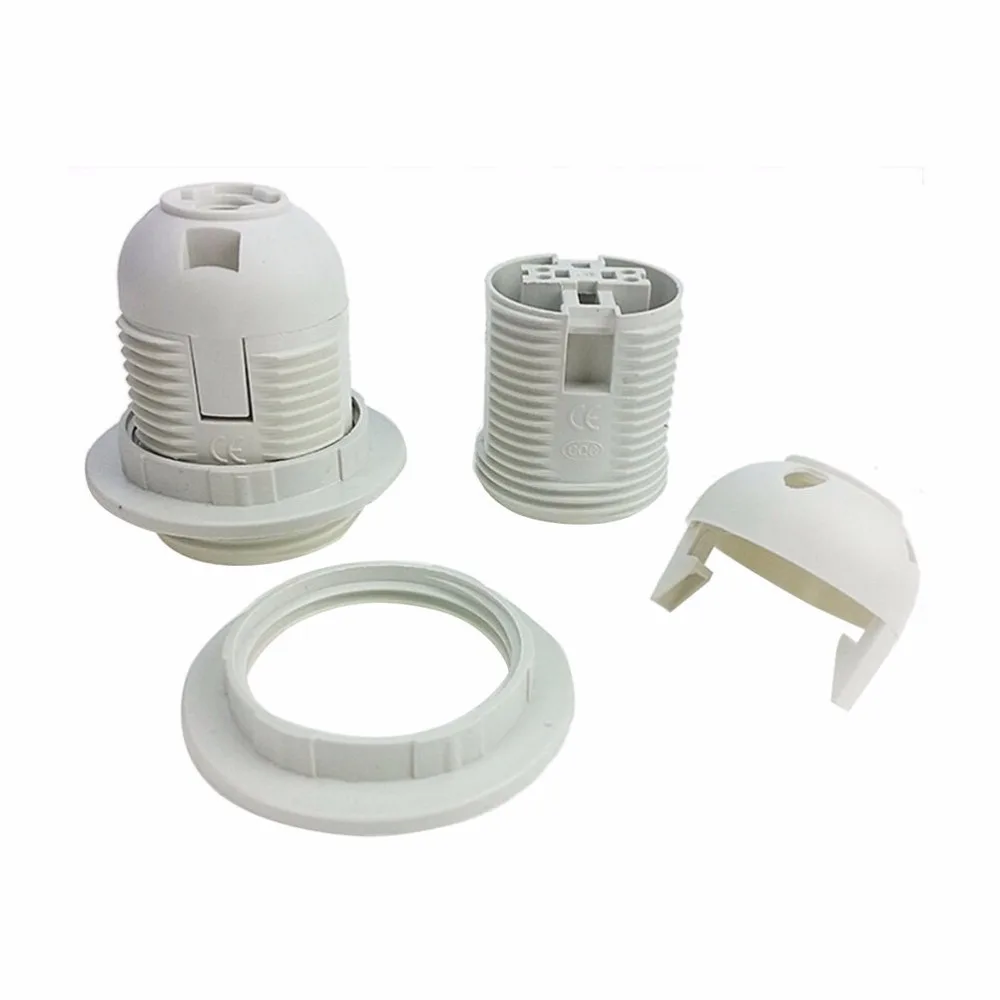 HMA73-2Pcs 250V 4A E27 Кольцо абажура для E27 Цоколь лампы Пластиковый полный винтовой держатель лампы Подвесной цоколь 2 цвета