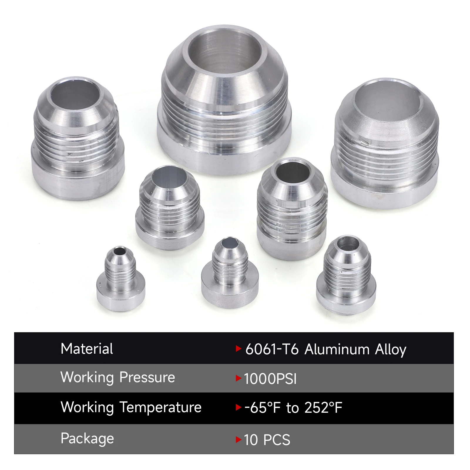 CNSPEED Aluminium Nitrous Schlauchanschluss AN6 AN8 AN10 AN12 AN16 AN20 Stecker Gerader Schweißadapter Anschluss für Auto – Detail 6