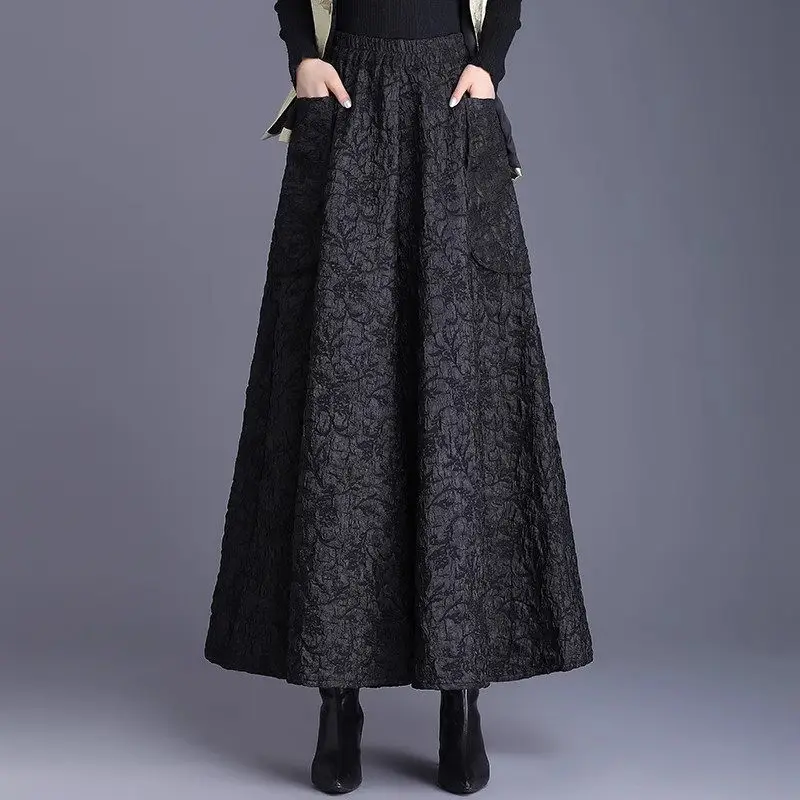 Chinese Style Embossed Jacquard Wide Leg Pants For Women's Autumn And Winter Oversized Large Size Casual Loose Trousers A633