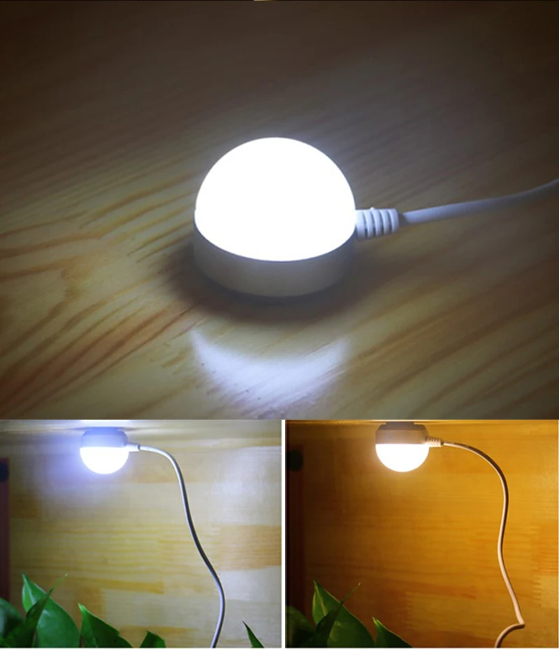 3W 5W USB Mini Night Light Portable Magnet LED Blub 1.5m USB Cable Book Reading Light with Switch for Children Dormitory Bedroom