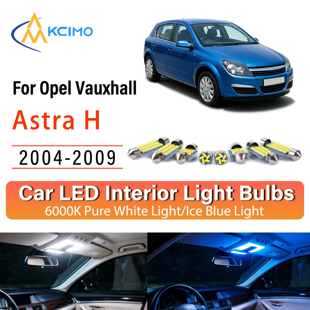 Perfect Atmosphere Lamp LED Kit For Opel Vauxhall Astra H 2004-2009 Interior Lights, Ice Blue White Super Bright