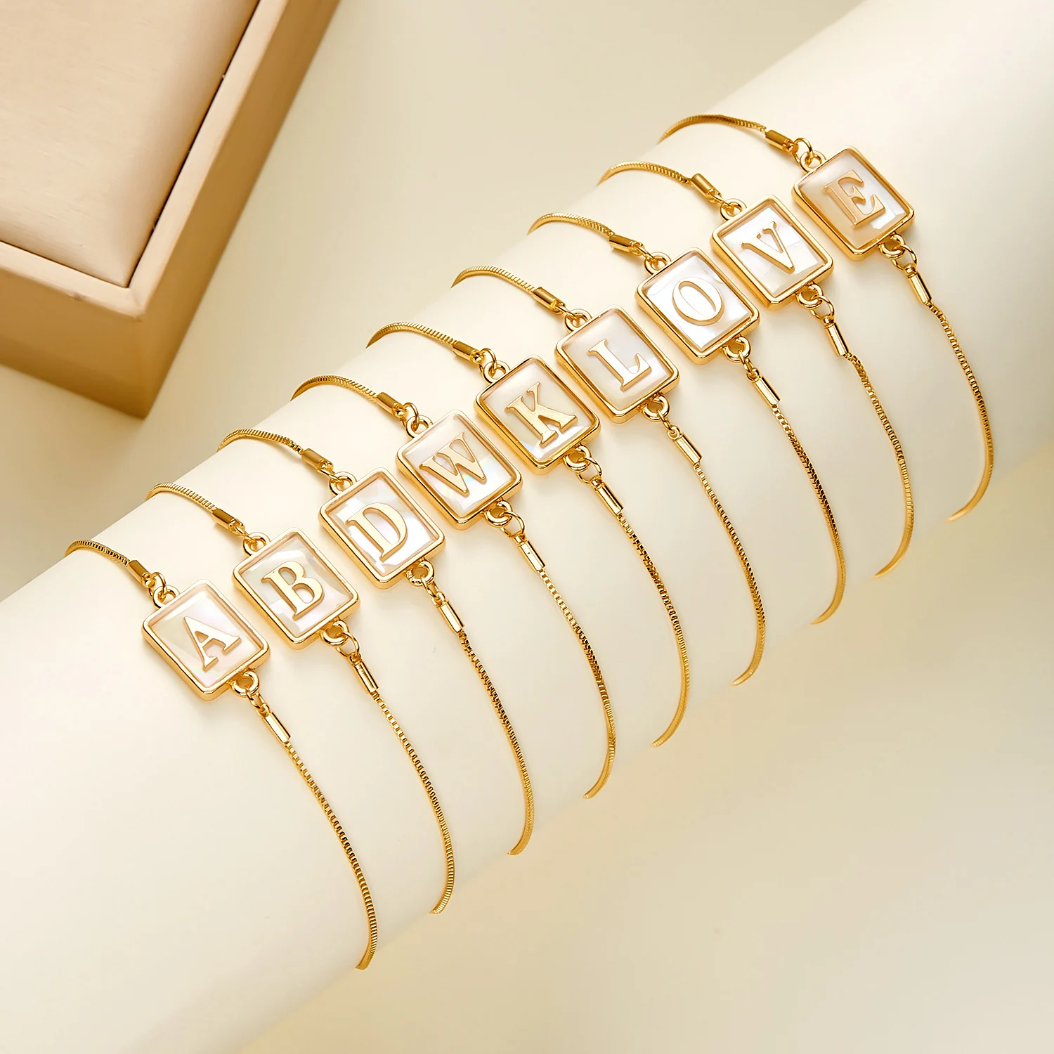 Stainless Steel Luminous 26 Letters Initial Bracelet for Women Men Glow In The Dark A-Z Alphabet Bracelet Friendship Jewelry image 3