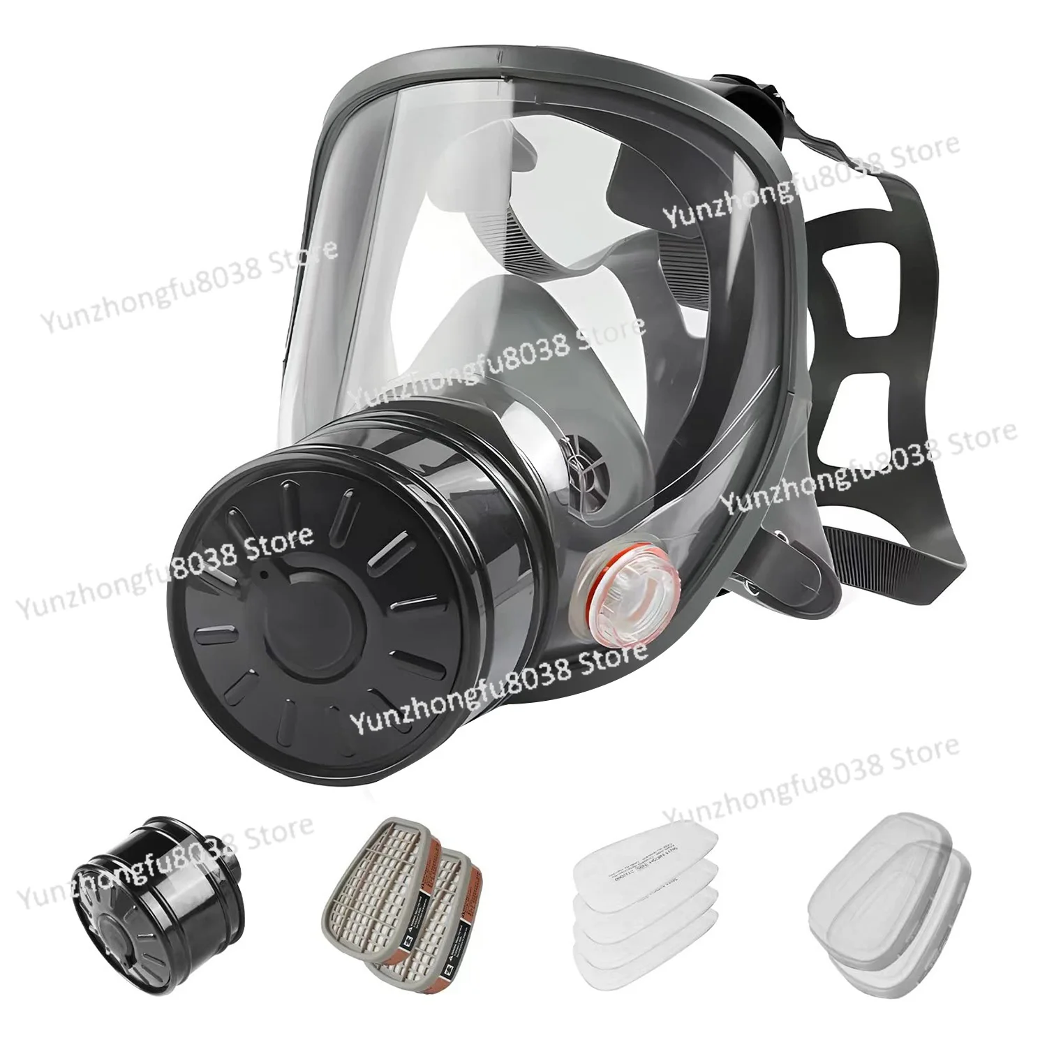 

Full Face Gas Mask, Gas Mask Survival Nuclear and Chemical, with 40mm Activated Carbon Filter, Reusable