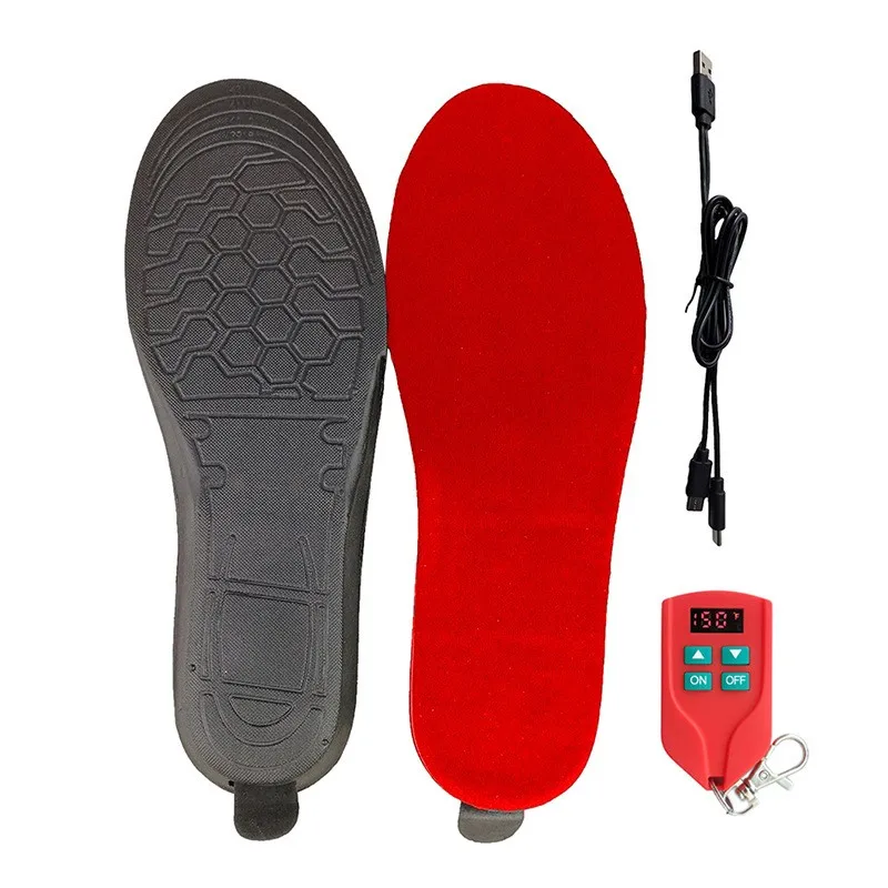 Electric Heated Insole With Wireless Remote 3 Gear Temperature Level Control 2000mAh Battery USB Rechargeable Winter Foot Warmer