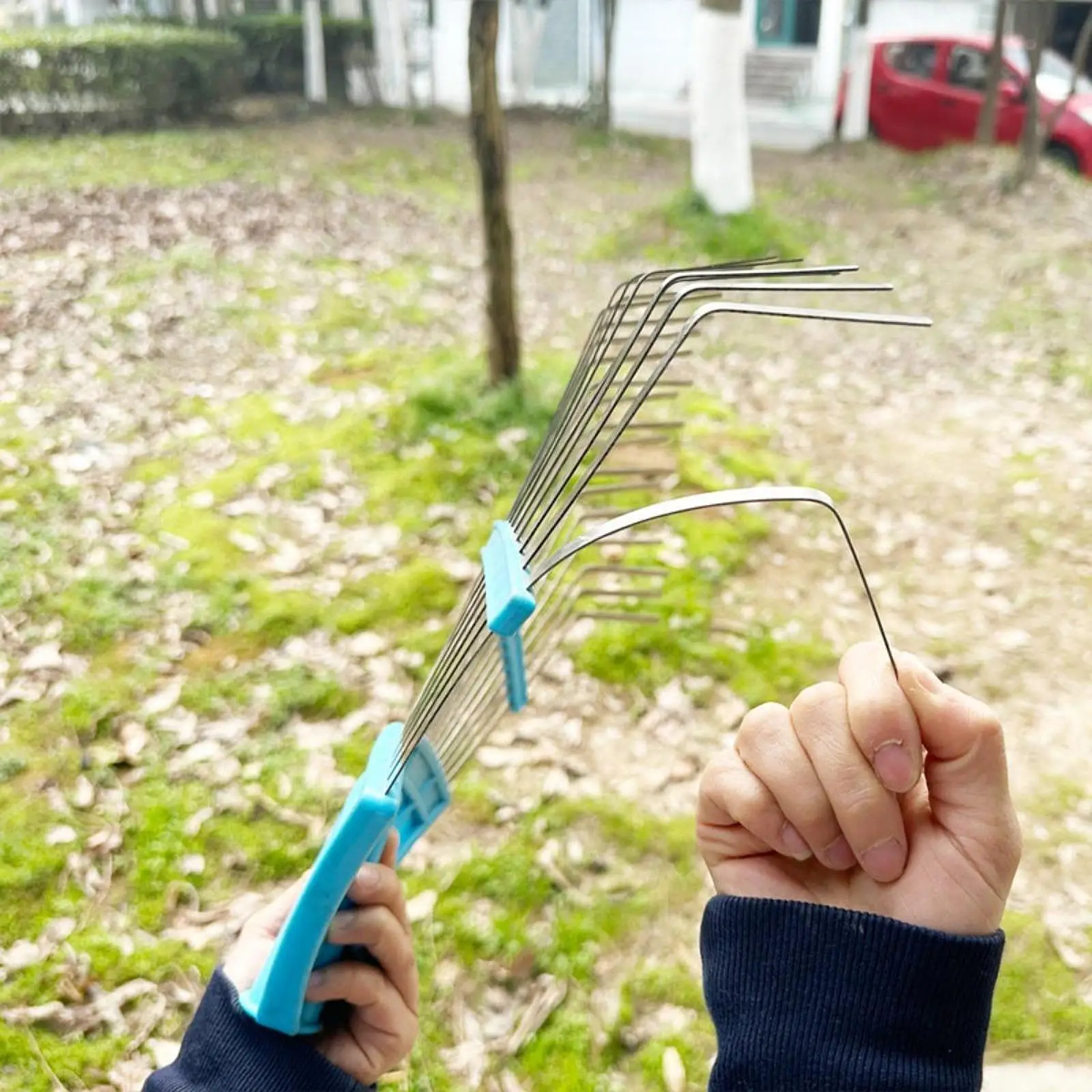 Blue Garden Rake Head Only for Leaf Collecting Weed Removal Farm Work Tool