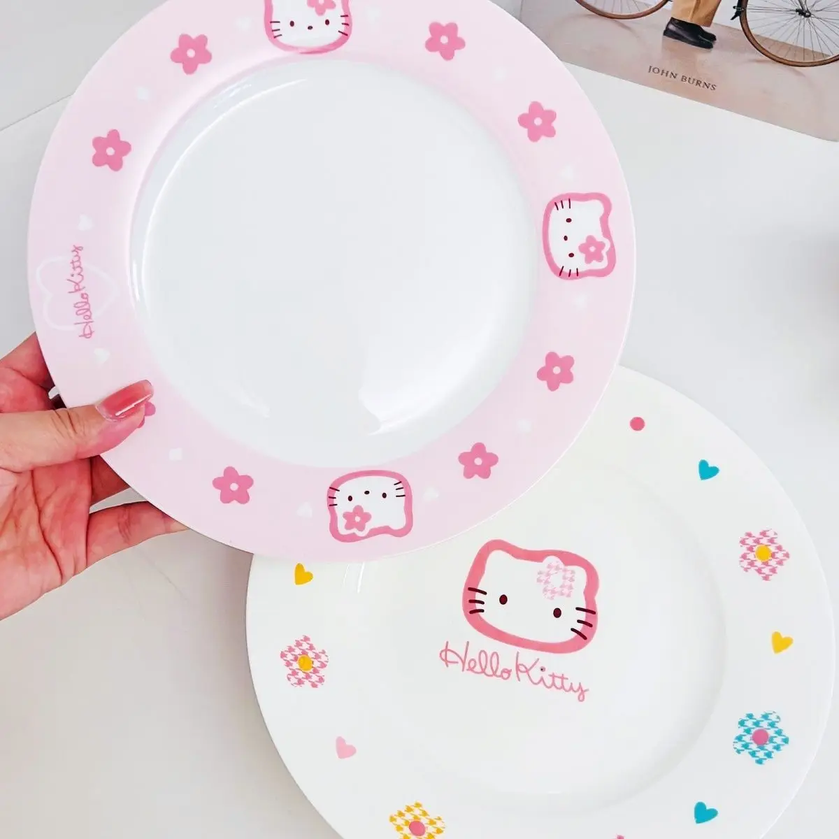

Sanrio Hello Kitty Pottery Porcelain Cartoon Rice Bowl Suit Lovable Tableware Family Expenses Pottery and Porcelain Rice Bowl