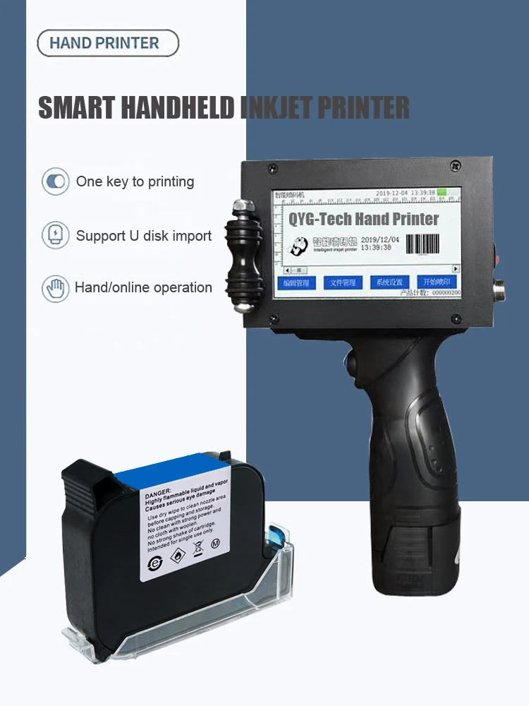 Imagem -04 - Data de Expiração Mão Arma Impressora 12.7 mm Altura de Impressão Portátil Handheld Impressora a Jato Tinta Máquina Codificação