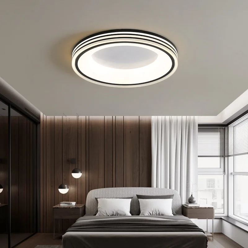 Modern LED Ceiling Lights Bedroom Dining Living Room Loft Simple Concave Round Lamps Interior Lighting Decor Fixture Chandelier