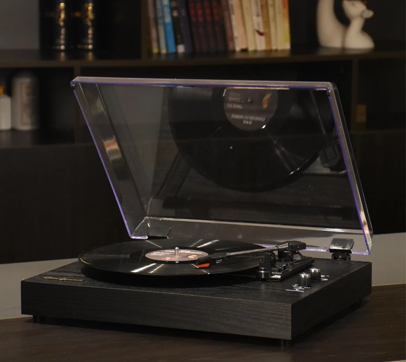 European Vintage Wooden LP Vinyl Turntable Built-in Speakers Retro Home Phonograph Record Player For Decoration