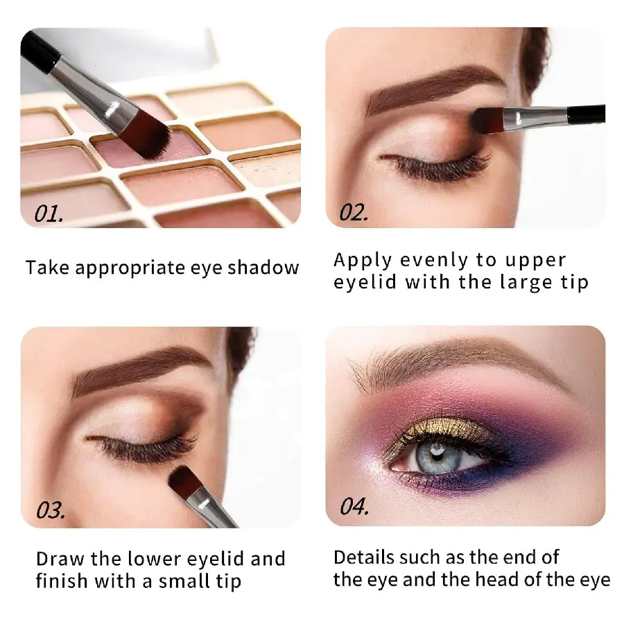 20 stuks oogschaduwborstel, wegwerp wenkbrauwborstel, draagbare schuine wenkbrauw eyelinerborstel, twee in één make-upborstel, oog s