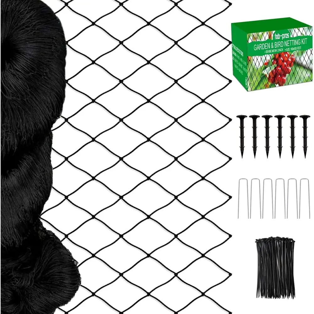

Сетка от птиц - 7,62м x 30,48м, сверхпрочная нейлоновая сетка с ячейками 60 см для защиты сада, курятника, фруктовых деревьев, садоводства