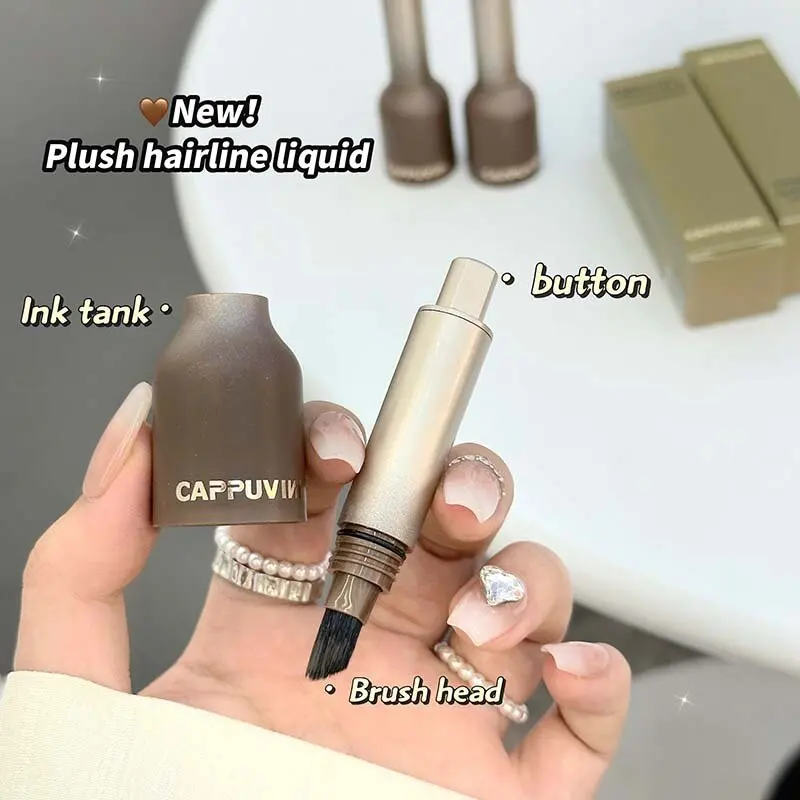 3D 2-in-1 Wilde Wenkbrauw en Haarlijn Vloeistof Anti-vlekken Waterdicht Langdurig Zwart Bruin met Borstel voor Haar Koreaanse Oogmake-up