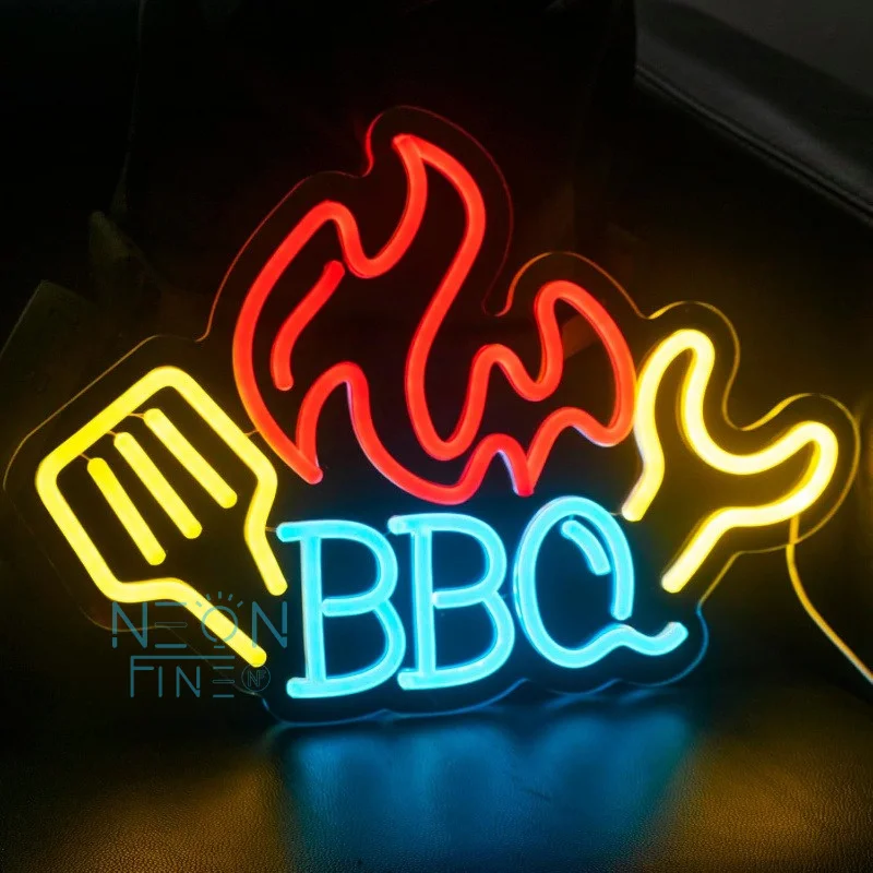 

BBQ Neon Light Sign LED Dimmable for Barbecue Restaurant Home Party Family Gathering Man Cave Bar Shop Beer Pub Art Wall Decor