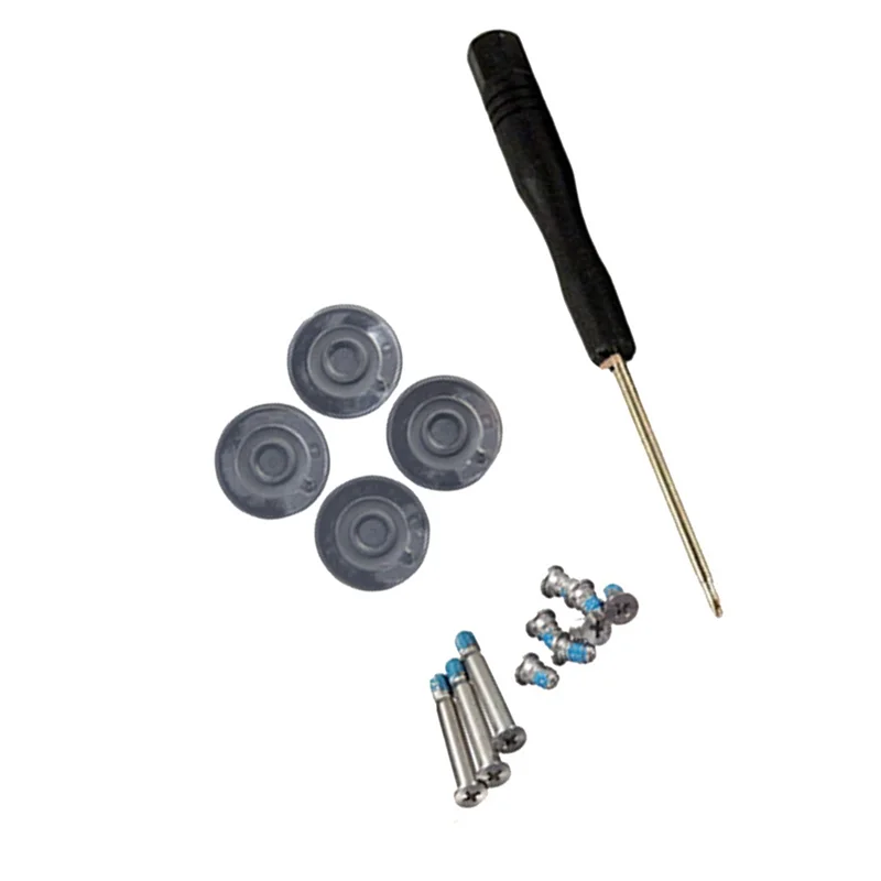 1 Juego de pies de goma con tornillos y destornillador para Macbook Pro A1278 A1286 A1297 2008 2009 2010 2011 2012 año