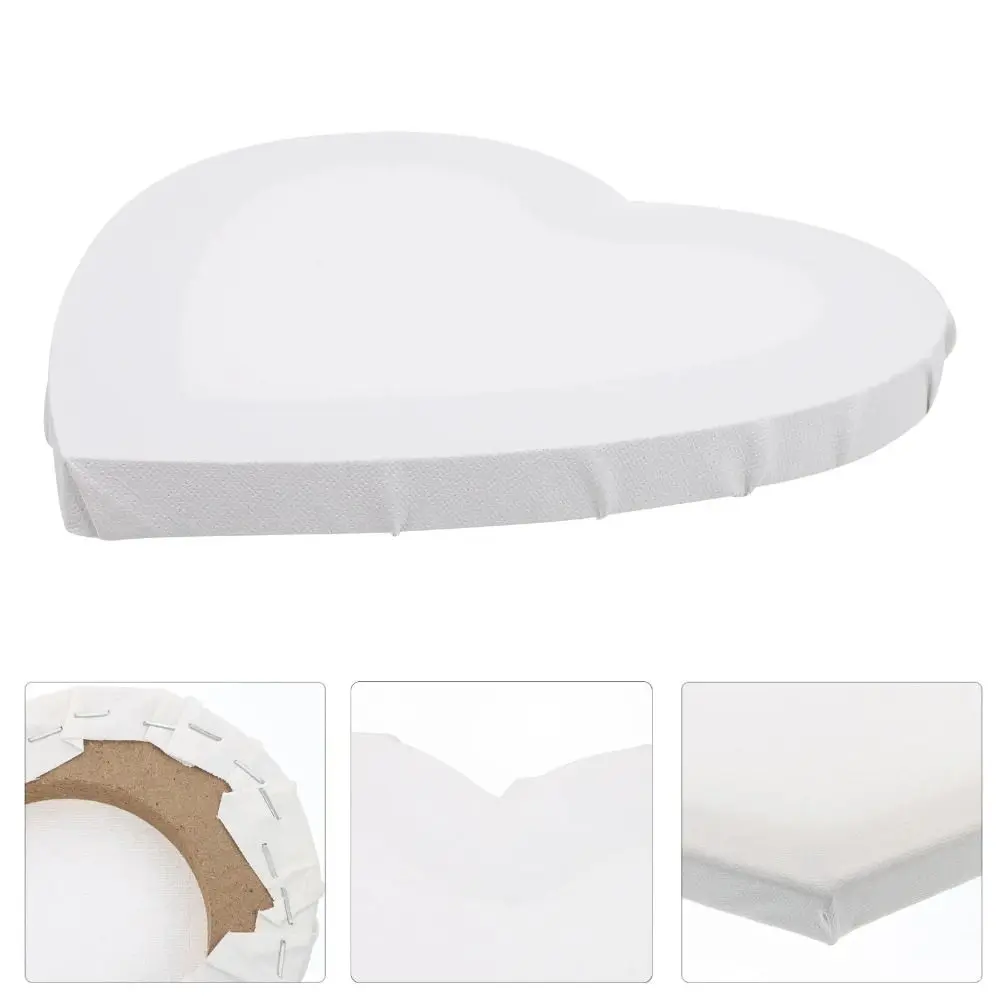 Picture Frame Love Heart-shaped Oil Canvas Blank Wooden Painting Board Cotton Thicken Drawing Board Oil Paint