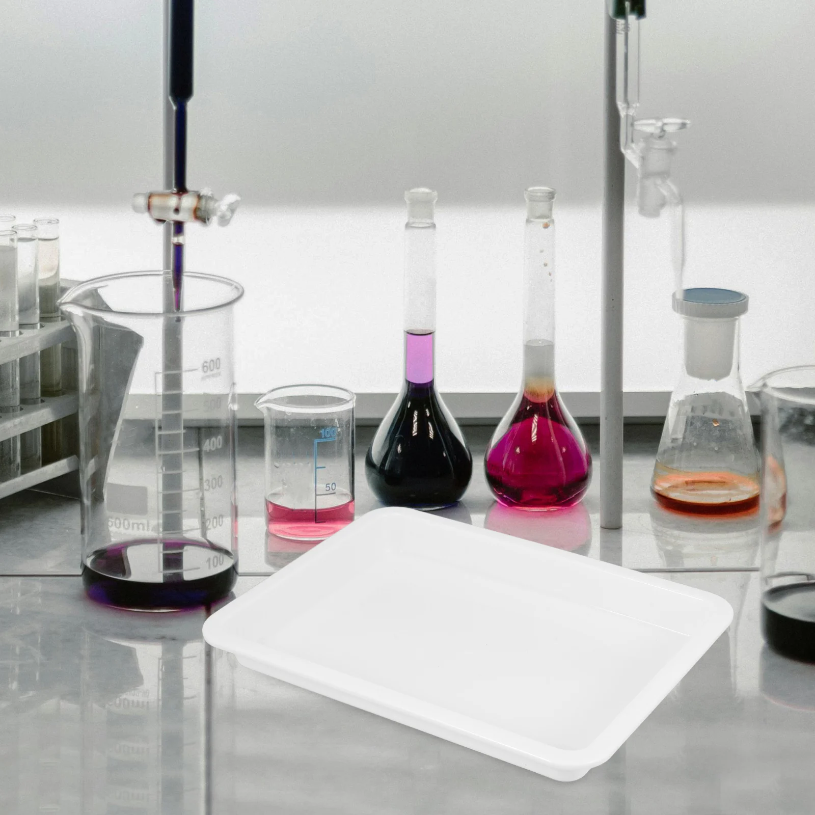 Chemical Experiment Tray Medical Tool Experimental Deep Plastic White Lab Trays