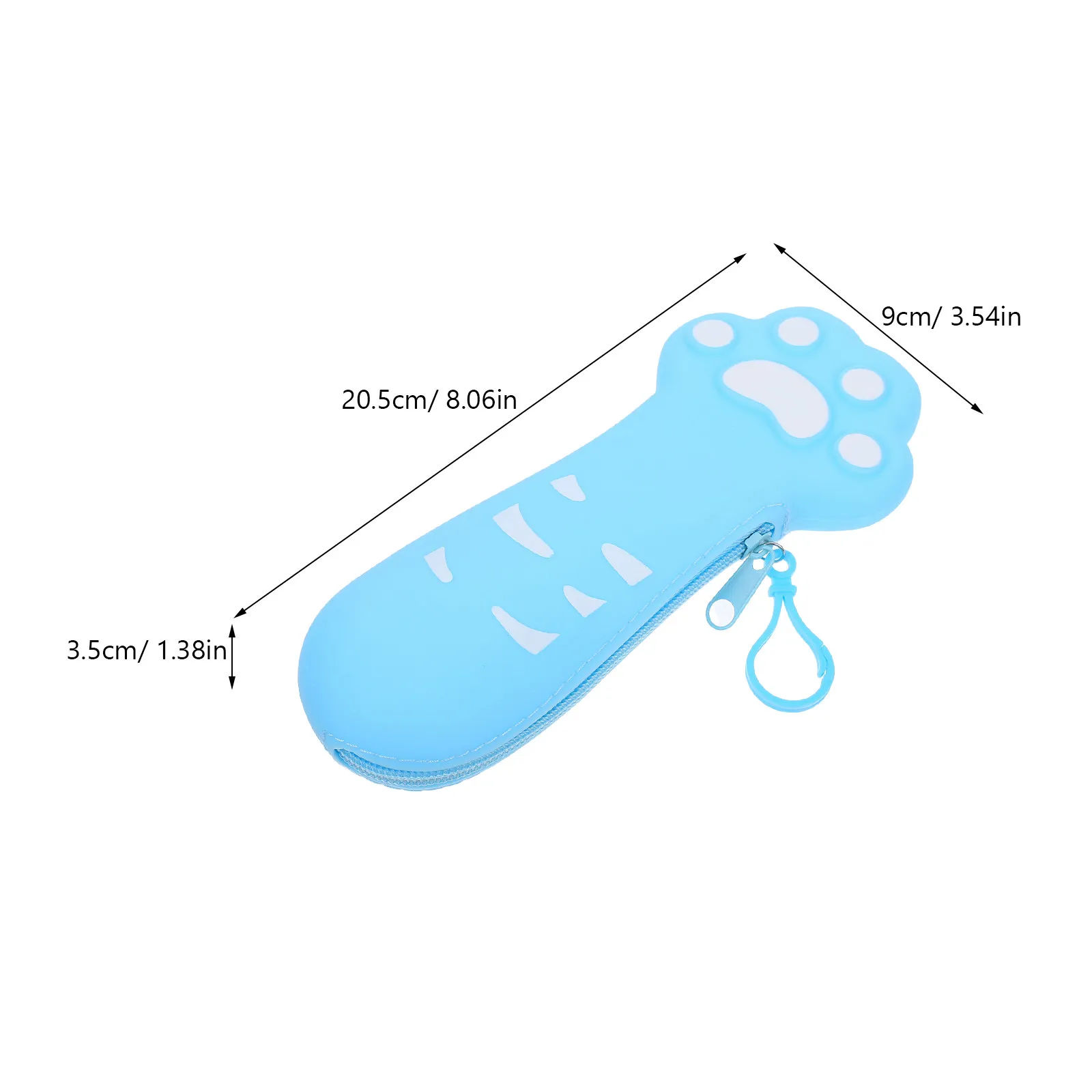 Cat Paw Pencil Case Silicone Cute Small Compact School Supply Pouch for Students Kids Aesthetic Stationery Travel Home Office