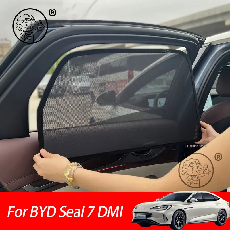

Для BYD Seal 7 DMI SEAL 07 DMI 2025 2026: Солнцезащитные шторки для боковых окон, защитные шторки для передних и задних стекол, теплоизоляционные солнцезащитные экраны