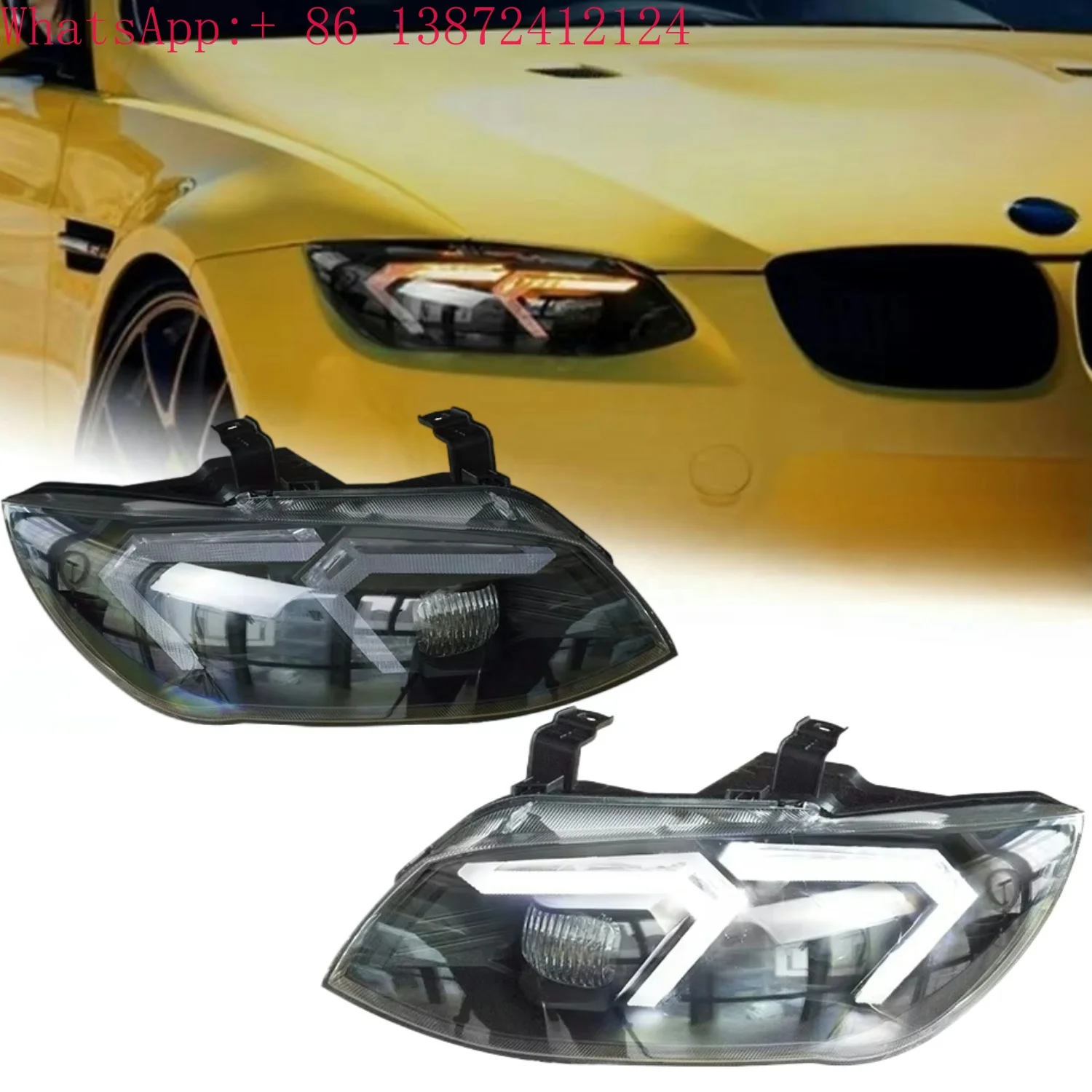 

For BMW E92 LED Headlight 2011-2013 Headlights 330I 335I DRL Turn Signal High Beam Angel Eye Projector Lens Head Lamp Upgrade
