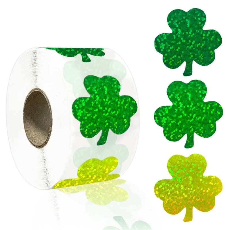 500Pieces Patricks Day Sticker Shamrock Sticker Wrapping Label Adhesive 203C