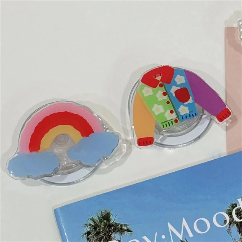 Coreano carino maglione arcobaleno supporto Grip Tok Griptok supporto per telefono supporto per iPhone 15 per Pad Magsafe magnetico Smart Tok