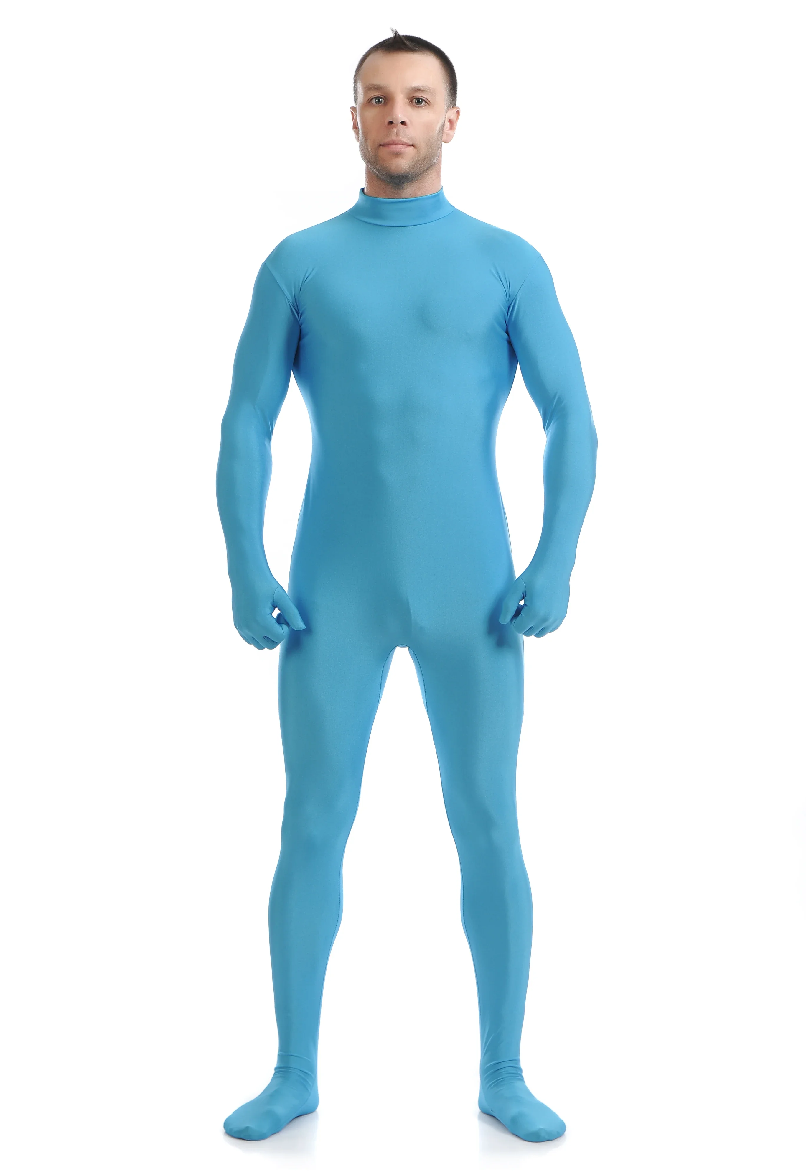 

Sky Blue Spandex Zentai Full Body Skin Tight Jumpsuit Zentai Suit Bodysuit Costume for Women/Men Unitard Lycra Dancewear