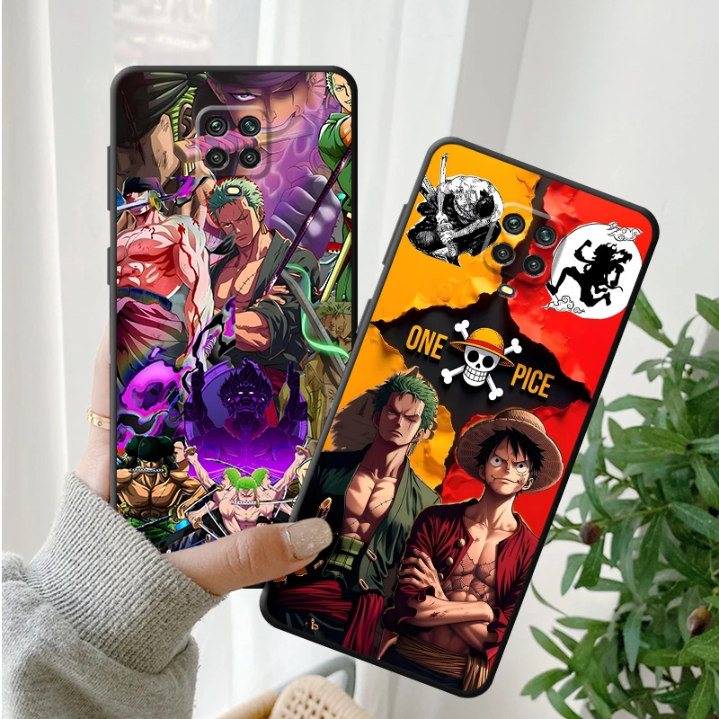 حافظة لهاتف Xiaomi Redmi Note 9S 10S 13 14 Pro Plus 9 10 11 12 Pro 7 8 11s 12s غطاء هاتف ناعم أسود قطعة واحدة موضة لوفي زورو #3