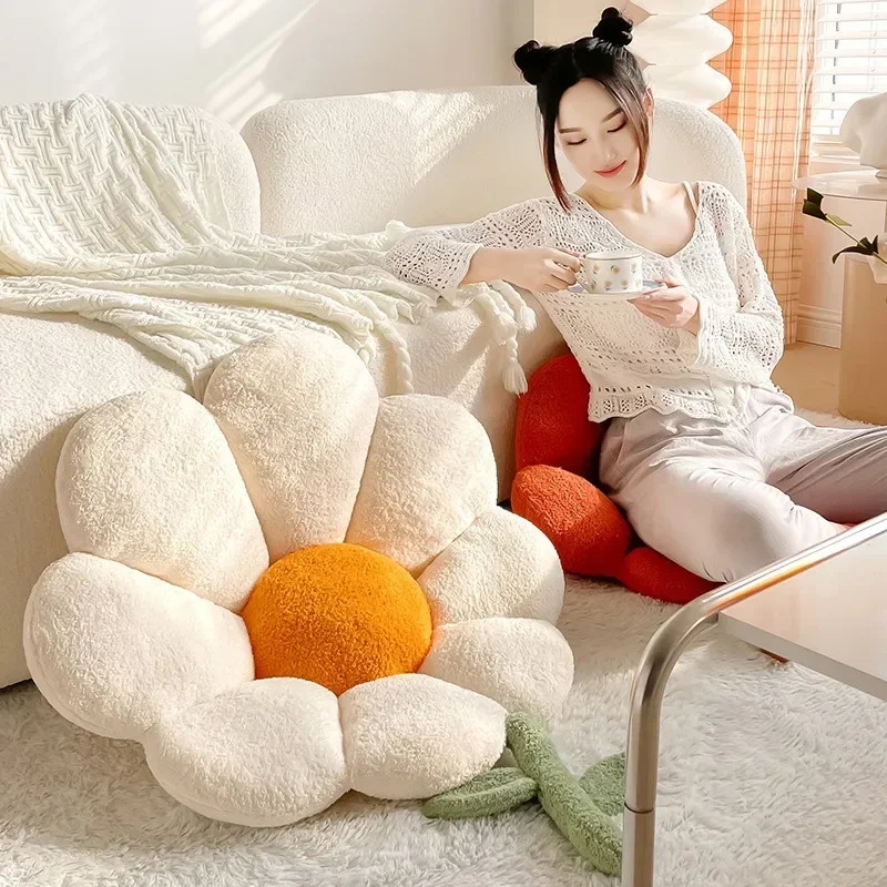 

Lifelike Flower Shaped Plush Cushion Kawaii Stuffed Plant Plushie Throw Pillow Soft Sofa Car Mat Home Decor for Girls Toys Gifts