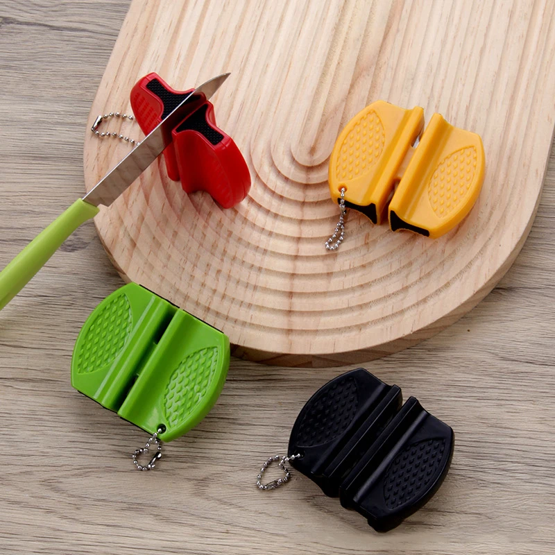 Portable Mini Knife Sharpener Portable Ceramic Sharp Knife Tungsten Steel Outdoor Gadgets Camping Hiking Outdoor Accessories