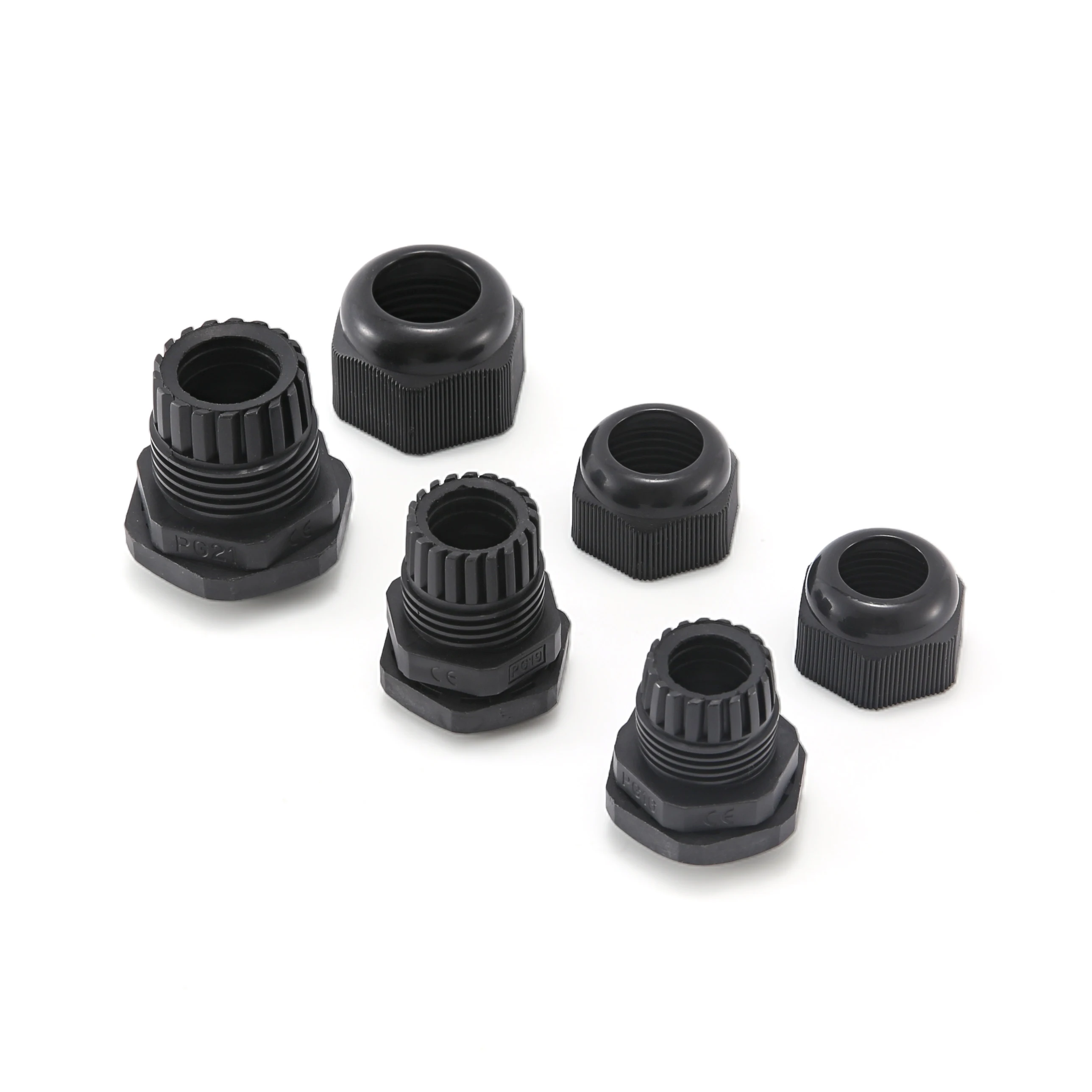 10Pcs PG cable gland black 7 9 11 13.5 16 High Quality IP68 Wire Plastic Waterproof Connector Cable Sleeve Adjustable Joints