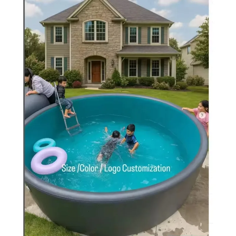Durable Safety Drop Stitch PVC Automatic Outdoor Ground Inflatable Pool Custom Swimming Pool for Backyard Outdoor Indoor Garden