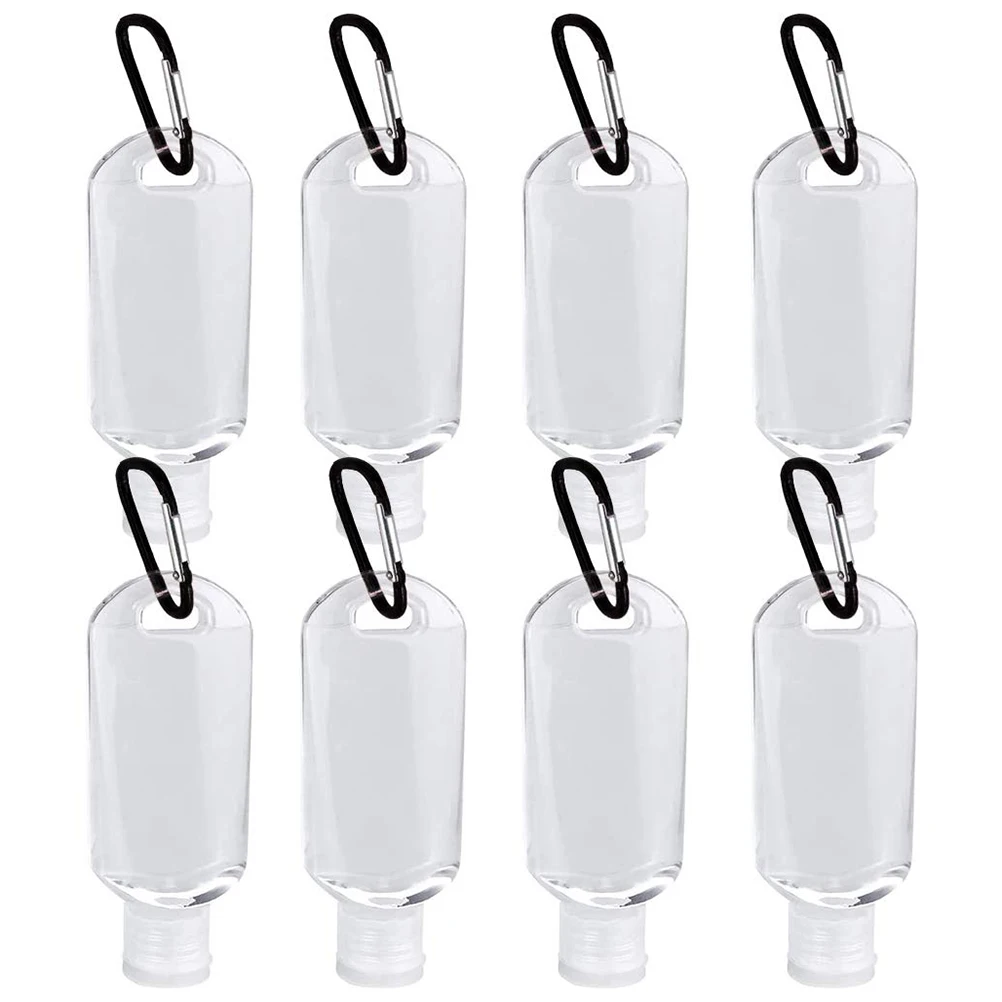 

8pcs Refillable Bottles with Hook Eco-friendly Durable Travel Squeeze Press Bottles for Shampoo Body Wash Hand Cream