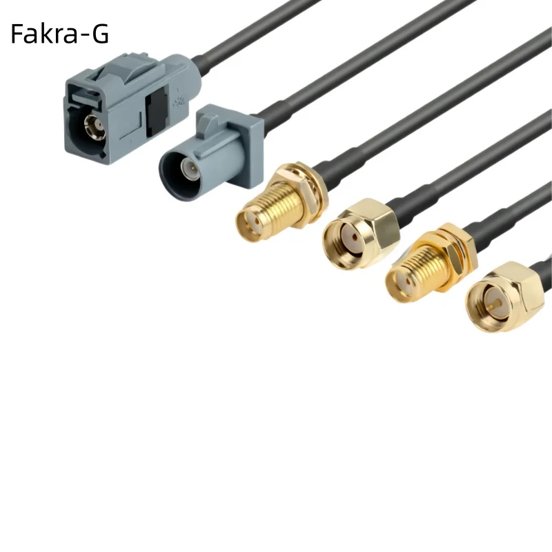 grey Fakra-G Male plug to SMA Female jack connector GPS antenna fakra extended RG174 cable
