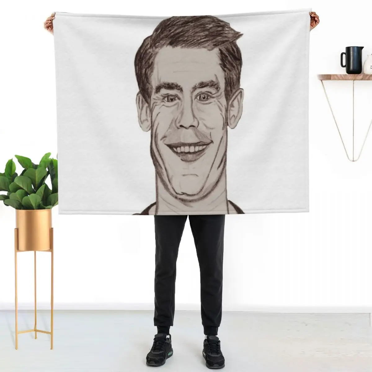 Manuel Neuer. Cartoon. Throw Blanket couch cozy soft plush fuzzy picnic outdoor blanket