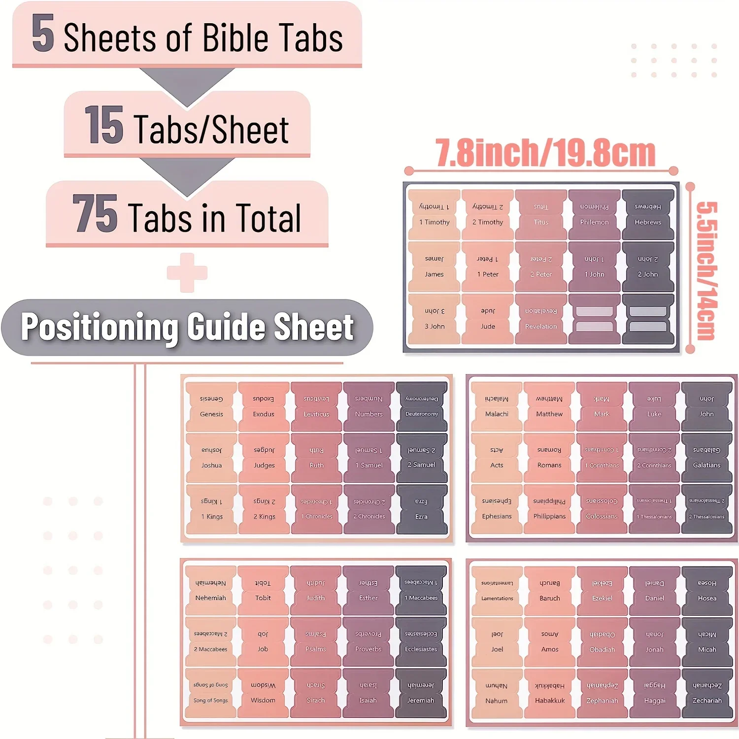 5 Sheet Purple Bible Index Label Sticker Writable Removable Personalized Self-adhesive Bookmark Stickers Stationery