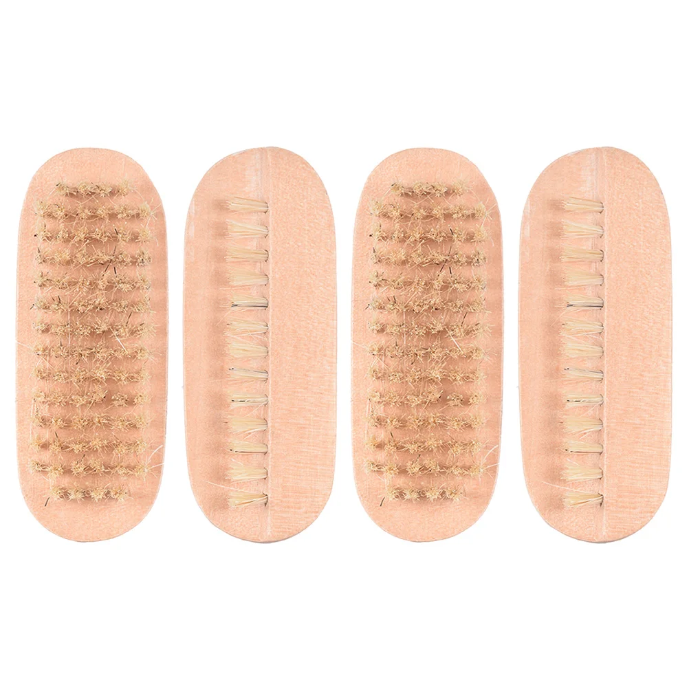 

4 Pcs Nail Brushes Bristle Massage Brush Double Sided Cleaning Tools for Nail Art Manicure Pedicure Dust Remover Portable Travel