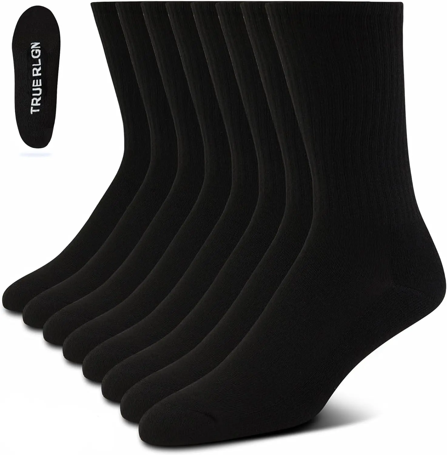 

Men's Athletic Crew Socks, 8 Pairs for Shoe Size 8-12, Premium Comfort & Durability