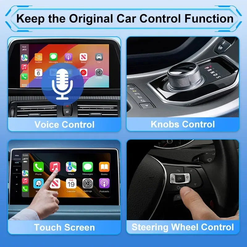 FLIXIVI 2 in 1 Wireless CarPlay/Android Auto Wireless Dual Interface USB/TYPE-C Adapter Mini Box Plug Fast Connect Universal
