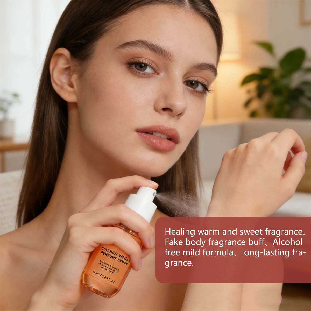 

Ванильно-кокосовый парфюмированный спрей для тела с кремовым тропическим ароматом, стойкий легкий парфюм для ежедневного использования