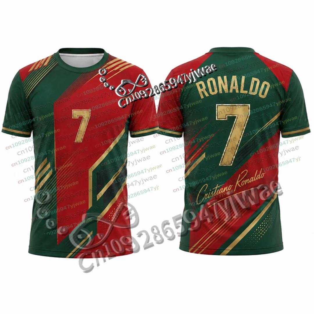 Heißer Verkauf Rushready Ronaldo Nr. 7 Gedenk-Fußballtrikot Sommer Eltern-Kind Sport T-Shirt Sonderedition Fan Fußballtrikot – Detail 3
