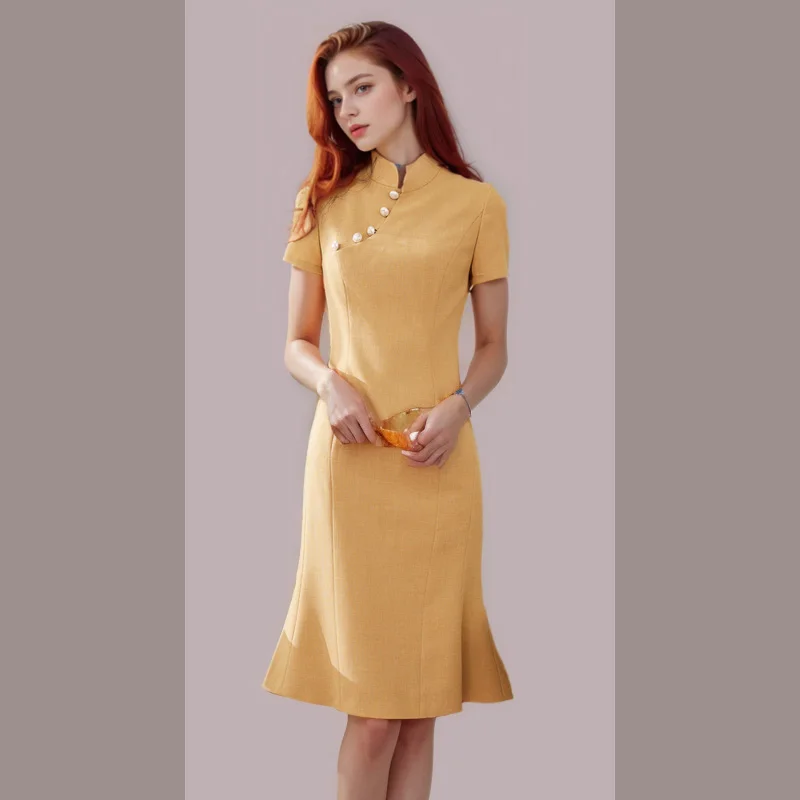 High end Chinese style improved version qipao women's Chinese style retro dress