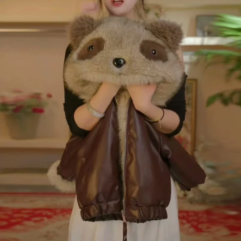 Cute Style Children Winter Warm Leather Jacket with Panda Hoodies for Boy Girls Fashion Thick Clothing Kids Hooded PU Coat 2-14Y