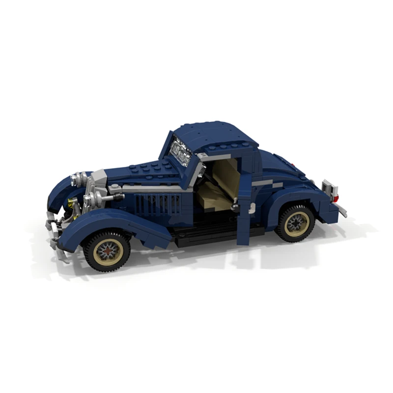 477pcs MOC Model Team Fordes 40 V8 3-Window Coupe Navy Model Toys Building Blocks Architecture Christmas Gift DIY Idea Display