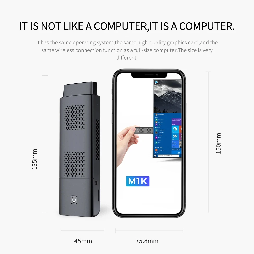 MOREFINE M1K Intel N5000 Palm PC Win 11 LPDDR4 8GB 128GB/256GB SSD WIFI5 BT4.2 4K HD عرض الجيب جهاز كمبيوتر صغير عصا الكمبيوتر #1