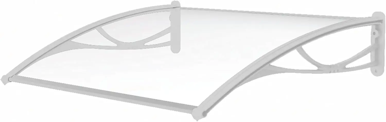 Toldo de cristal para puerta y ventana, serie Ideal para lluvia, nieve y protección UV, 47 "W x 31" D