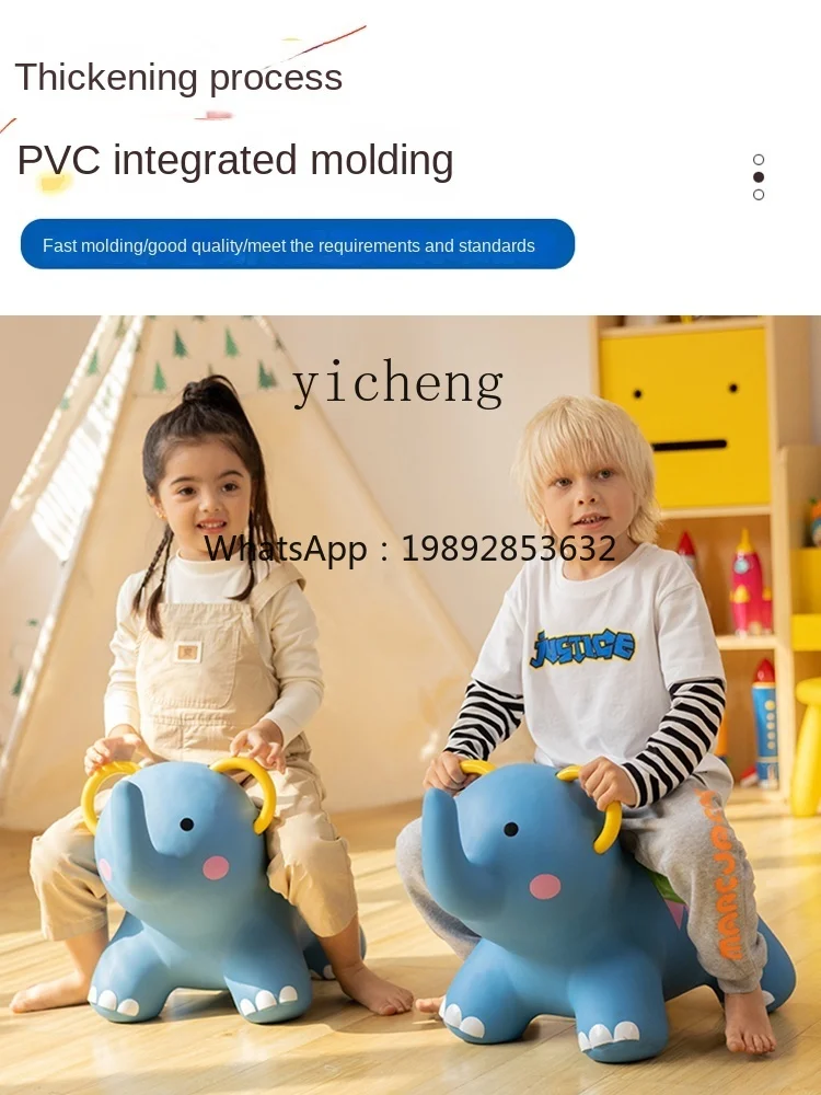 ZZ Kinderspringpaard Baby Opblaasbaar Paard Baby Rijden Speelgoed Pony Schommelstoel Anti-Val Olifant