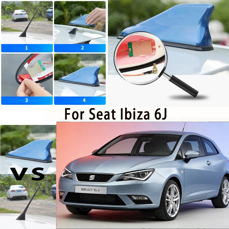 

For Seat Ibiza 6J Car Roof Top Mount Shark Fin Aerial Antenna Toppers Auto Radio AM FM Antenna Signal Amplifier Aerial